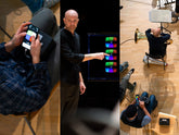 Philharmonic orchestra shares stage with speakers